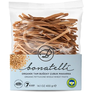 Organık Vegan Tam Buğday Çubuk Makarna 400  gr