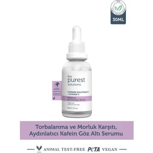 The Purest Solutions Torbalanma ve Morlk Karşıtı Aydnlatıcı Kafein Göz Altı Serumu 30 Ml. (Caffeine 5% + Vitamin C)