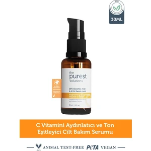 The Purest Solutions C Vit Aydınlatcı ve Ton Eşitleyici Bakım Serumu 30 ml %10 Ascorbic Acid &amp; Ferulic Acid %0,5