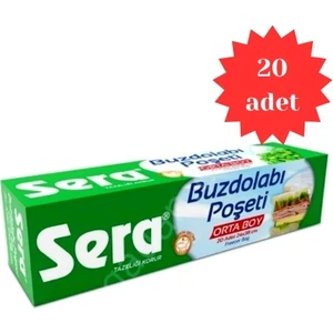 Buzdolabı Poşeti 20 adet  (20 ad. X  20 li) Orta boy
