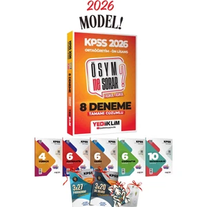 2026 Önlisans - Ortaöğretim Kpss Yediiklim Yayınları Ösym Ne Sorar? 8 Deneme + 5 Branş Deneme Set
