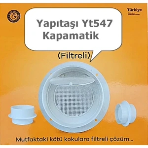 YT547 Kapamatik Aspiratör Davlumbaz Baca Baglantı Klapesi Çekvalfli Filtreli