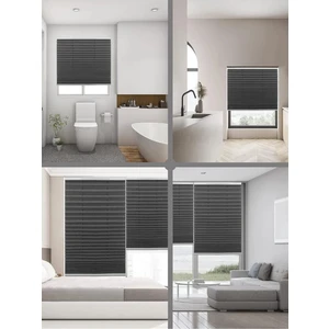 Antrasit Plise Katlanır Cam Balkon Perdesi - Ofis Perdesi - Ev Perdesi - Salon Perdesi - Plise Perde