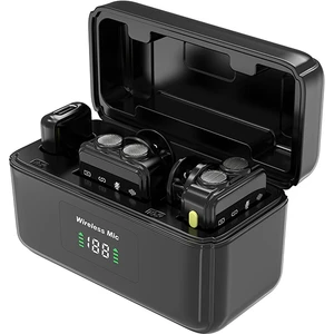WI-WM005 Kablosuz Yaka Mikrofonu 2in1 Type-C ve Lightning Portlu Anc Özellikli Siyah