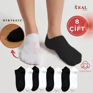 Kadın - Erkek 8 Çift Cotton Dikişsiz Soft Görünmez Penye Patik Bilek Çorap