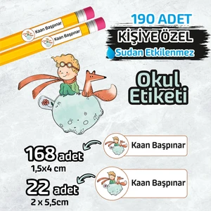 Okul Etiketi Isme Özel Kalem Defter Etiketi ( Küçük Prens -1 ) -190 Adet