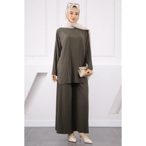 Haki Piliseli Sandy Tunik Pantolon Takım
