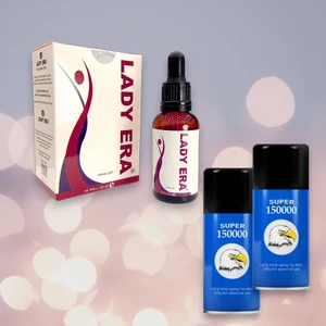 2 Kutu Orijinal Super Vega 150000 Erkek Gecikme Etkili Sprey+ Lady Era 30 ml Bayan Uyarıcı Destekleyici Istek Artirici Damla