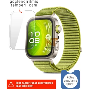 Huawei Watch Fit 4 Pro Uyumlu Kolay Uygulama Aparatlı Temperli Cam Ekran Koruyucu