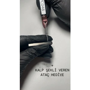 Kalp Şekli Veren Ataş Süper Güçlü Cat Eye / Kedi Gözü Kalıcı Oje Mıknatısı