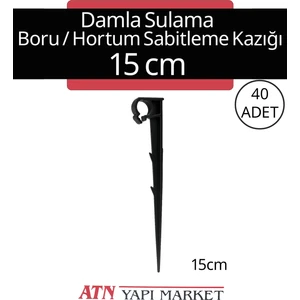 40 Adet 15CM Damla Sulama Hortum Sabitleyici Kazık - Bahçe Tarla Sulama Ekipmanı