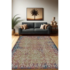 The Reef Design Renkli Vintage Halı Dijital Baskılı Dokuma Kaymaz Tabanlı Yıkanabilir Antialerjik Salon Halısı