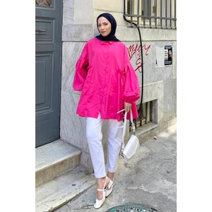 Lopez Balon Kol Tunik Fuşya
