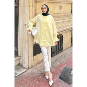 Flores Fırfırlı Tunik Sarı