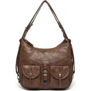 Yıkama Deri Hem Sırt Hem Omuz Kadın Çantası 21-K Barcelona 1936