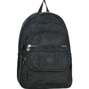 Krinkıl Suya Dayanıklı Büyük Boy Siyah Klinkır Sırt Çantası Seyahat Okul Çanta 15,6 Lise