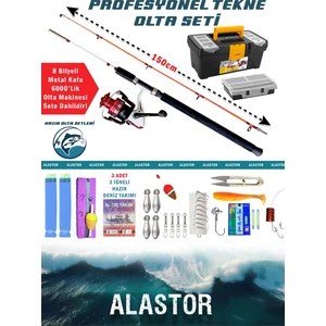 Tam Takım Profesyonel Tekne Olta Seti 150CM Deniz Olta Seti Hazır Olta Takımı