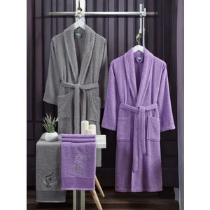 Zena Antrasit Lavanta Havlulu Bornoz