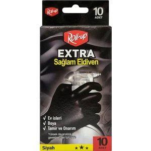 Roll- Up Pudrasız Ekstra Sağlam Nitril Eldiven 10'lu
