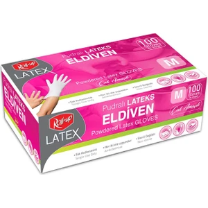 Roll- Up Pudralı Latex Medium Eldiven 100'LÜ
