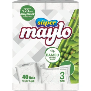 Süper Maylo Bambu Katkılı Tuvalet Kagıdı 40'lı