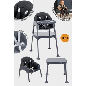 Growup Çalışma Masalı Mama Sandalyesi, Siyah