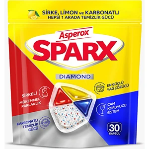 Sparx Bulaşık Makinesi Tableti Hepsi Bir Arada 30'lu Sirkeli Mükemmel Parlaklık