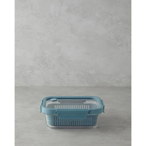 Moneta Cam Süzgeçli Saklama Kabı 1050 ml Mavi