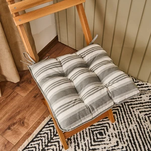 Soft Pute Sandalye Minderi - Ekru / Yeşil - 43X43 cm