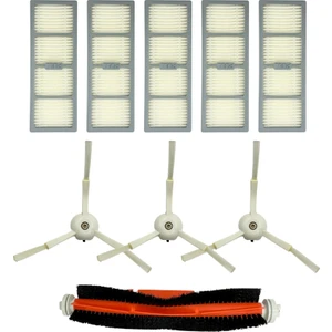 Philips Uyumlu XU7000, XU7100 HomeRun 7000 Serisi Aqua Robot Süpürge Ana Fırça, Yan Fırça 3lü, Hepa Filtresi 5li