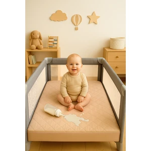 Pamuk Kapitone Fitted Su Sıvı Geçirmez Bebek-Çocuk Alezi, Park Yatak Beşik Yatak Alezi