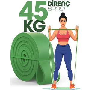 45KG Barfiks Lastiği Gym Resistance Band Antrenman Kas Geliştirme Bandı Yeşil (Ultra Sert)