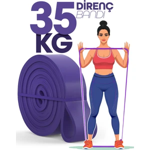 35KG Barfiks Lastiği Gym Resistance Band Antrenman Kas Geliştirme Bandı Mor (Extra Sert)