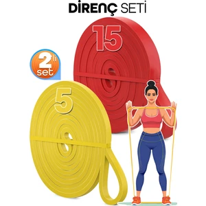 5 + 15 kg 2'li Set Barfiks Lastiği Gym Resistance Band Antrenman Kas Geliştirme Bandı