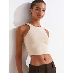 21104 Fitilli Crop Top-Taş