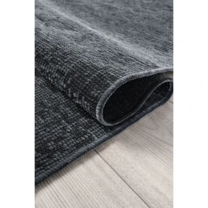 Loomina Home Lazer Antrasit Yumuşak Halı Salon Oturma Odası Pamuk ve Şönil Kaymaz Taban Yıkanabilir Kilim Çocuk Odası