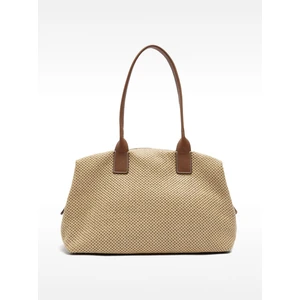 Hasır Efektli Çapraz Askılı Shopper Çanta