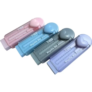 Kalp Desenli Sürgülü Silgi Seti, 4 Parça, Pastel Renkli (Gri, Pembe, Lila, Mavi)