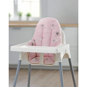 Bebek Özel Bebek Çocuk Mama Sandalyesi Minderi Pembe Hilal ve Pembe Yıldızlı