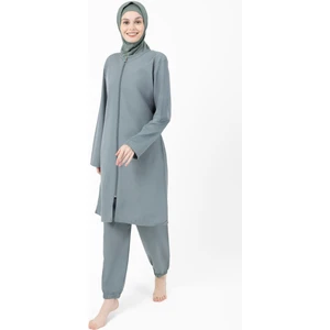 Bayan Paraşüt Kumaş Fermuarlı Tesettür Mayo 1520-27