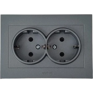 Grano Füme Ikili Topraklı Priz Modül+Kapak