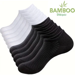 Unisex Bambu Dikişsiz Patik Çorap 10'çift