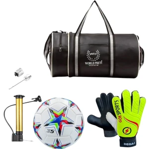 Çocuk Kaleci Eldiveni Silindir Spor Çanta Futbol Topu Pompa Hediyeli