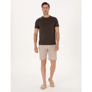 Pierre Cardin Erkek Bej Slim Fit Dokuma Şort 50308132-VR011