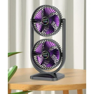 S30 Şarjlı Masaüstü Çiftli Vantilatör Mini Serinletici Fan