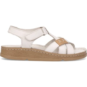 D25YS-2440 Kadın Hakiki Deri Düz Sandalet Kemik