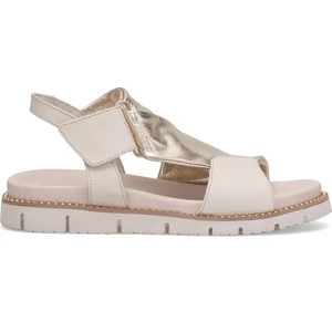 25440022Y Kadın Hakiki Deri Düz Sandalet Altın