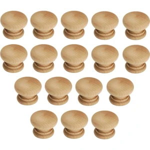 Vera Hediyelik Eşya 17 Adet Mobilya Kulp, Doğal Ham Ahşap Mantar Düğme Kulp Gürgen (Vidaları Birlikte Gönderilecektir)