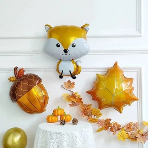 Sonbahar Şöleni Tilki Meşe Palamudu 3 Lü Folyo Balon Set