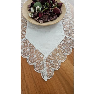 Kadife Dokulu Dantel Detaylı Runner